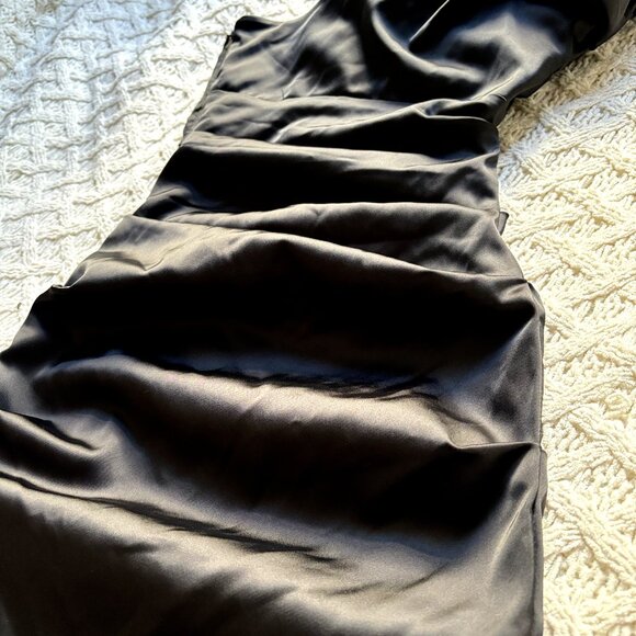 Cache Black Satin One-shoulder Bodycon Size 2 Women's Stretchy Party Dress - Picture 14 of 15